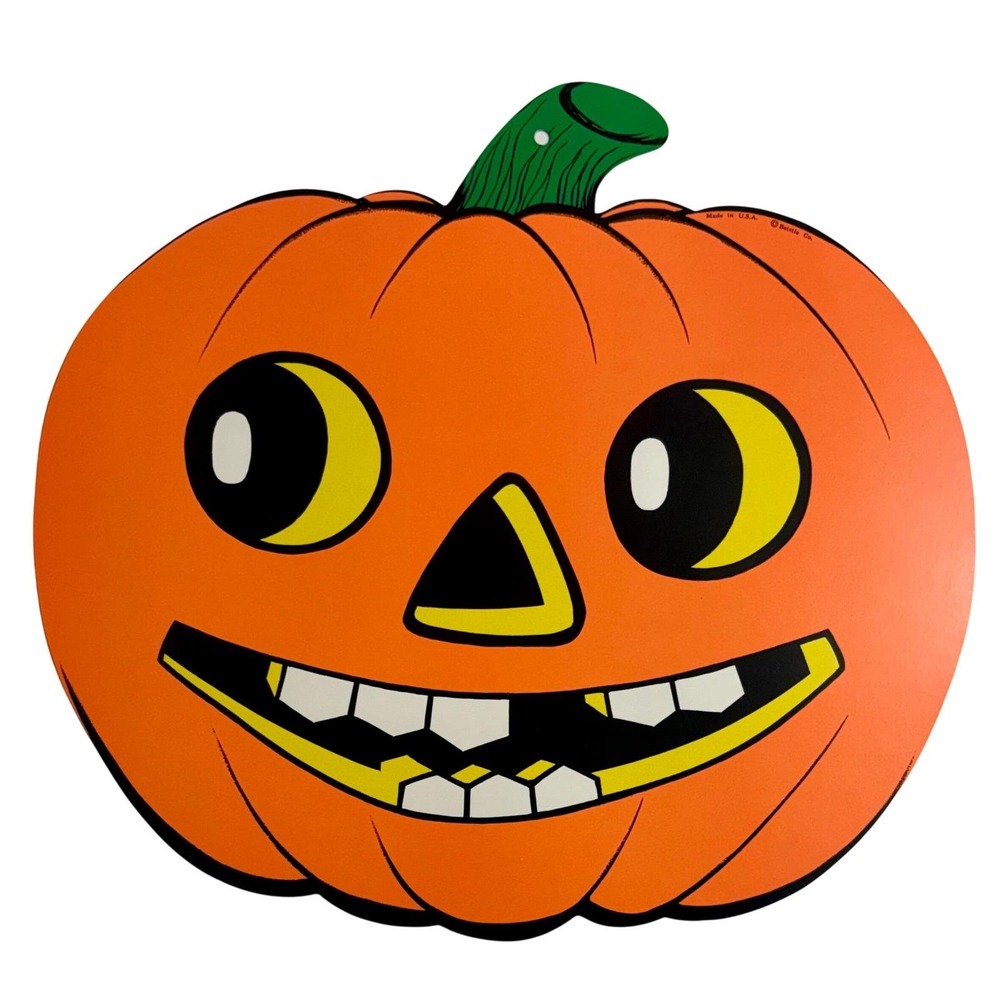 Vintage Beistle Jack-o-Lantern Halloween Die Cut Decoration 14" USA